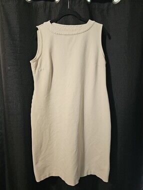 Talbots Sleeveless Cream Shift Dress - Neutral Cream Sz12